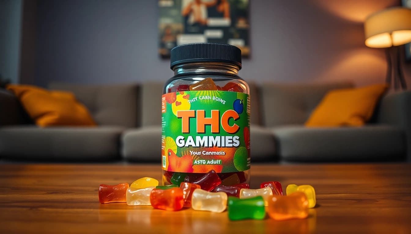 Experience the Strongest THC gummies London with vibrant, appealing colors and textures in an inviting setting.