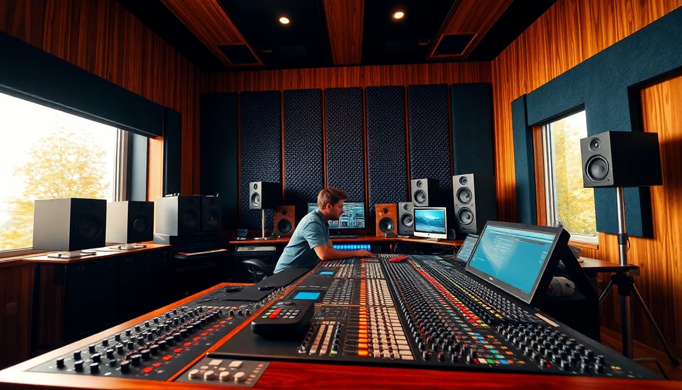 Experience online mastering services with expert audio engineers in a professional studio setting.