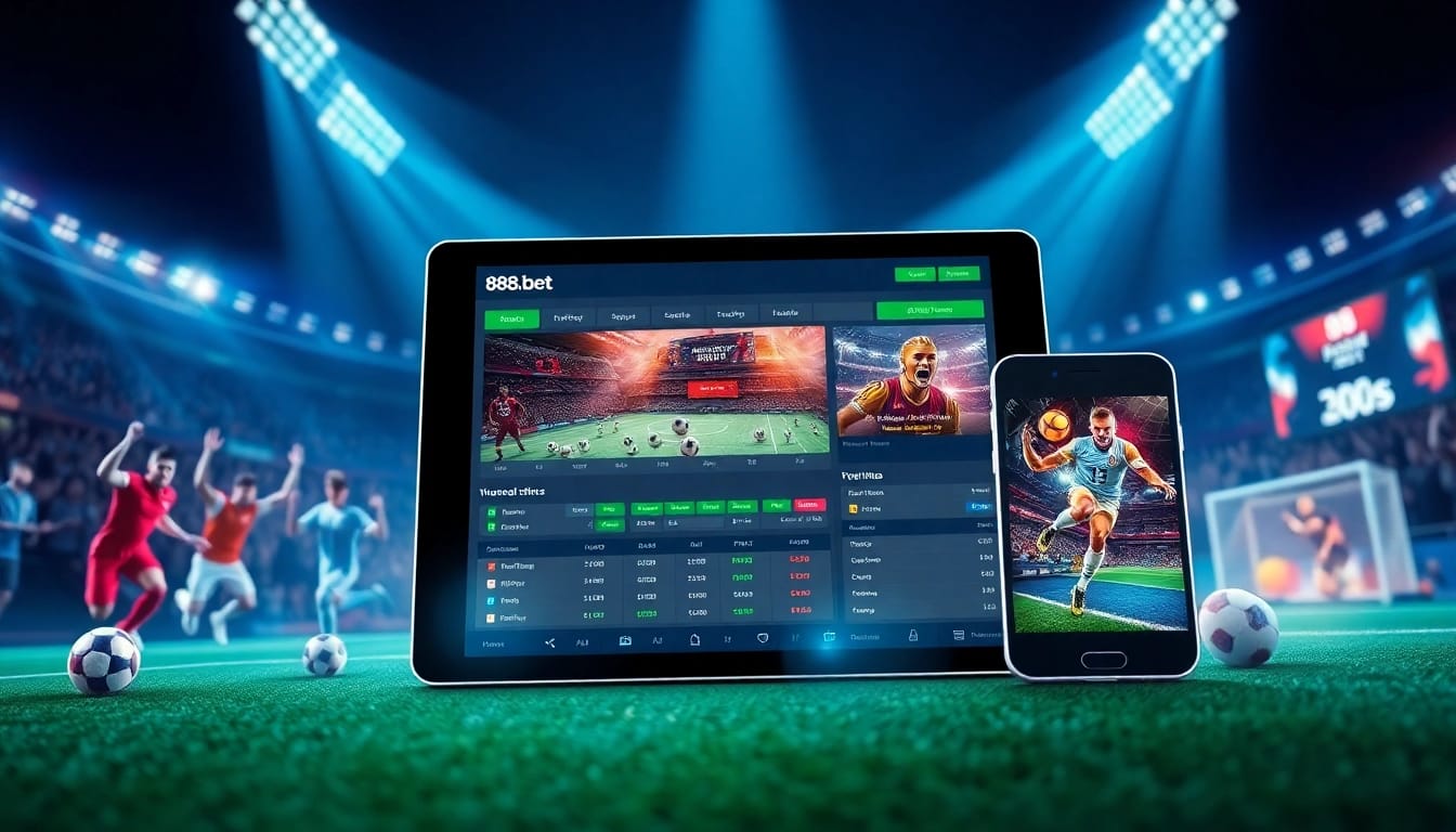 Exciting online betting interface of 888b.bet showcasing diverse sports and user-friendly design.