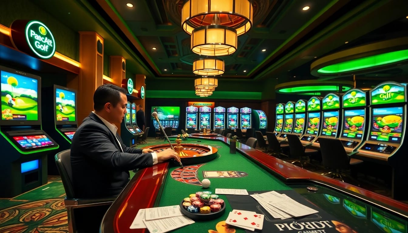 Experience thrilling gaming at https://mb66.golf/ with exciting slot machines and a golf-themed roulette wheel.