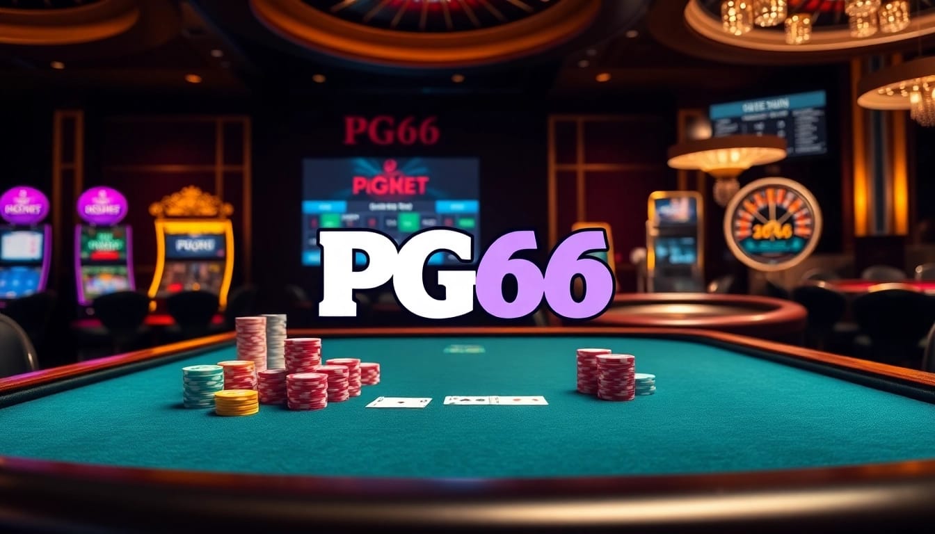 Engage with the thrilling PG66 casino experience at a luxurious poker table.