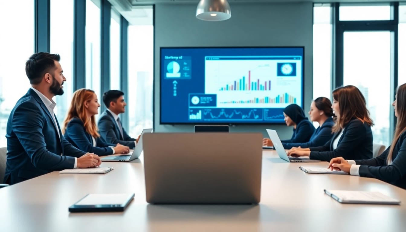 Enhance Strategy Capture Management during a professional business meeting with diverse team.