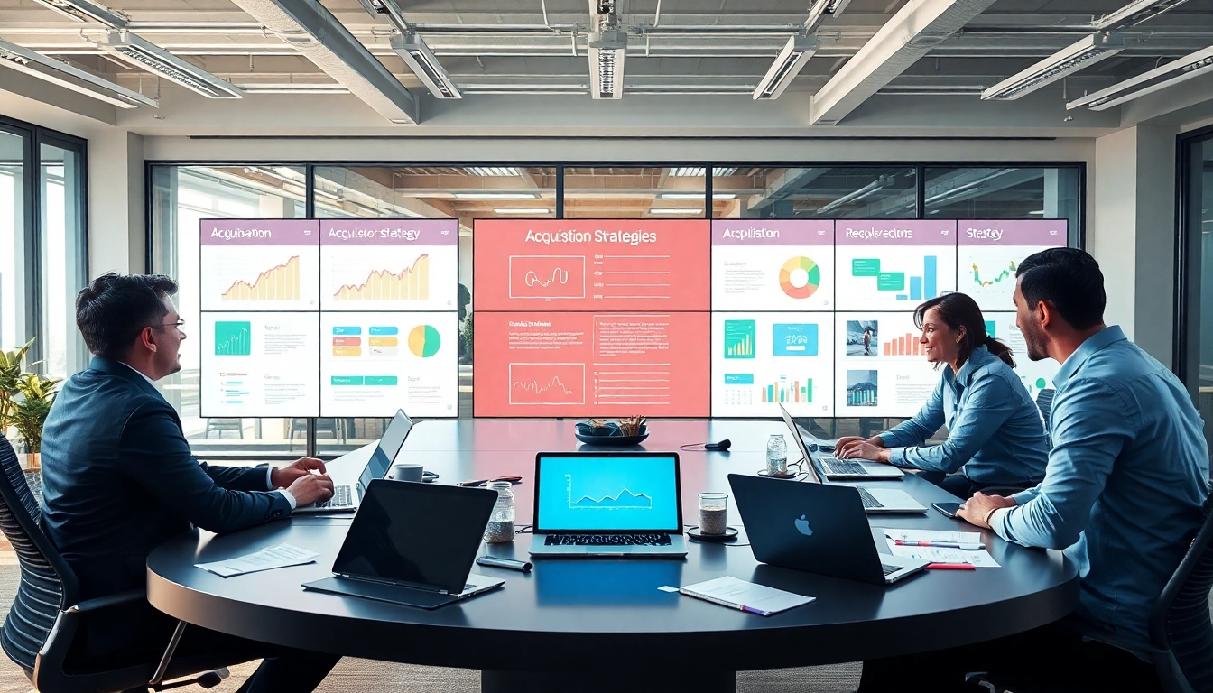Engaging image of a team collaborating on Acquisition Planning strategies in a modern office.