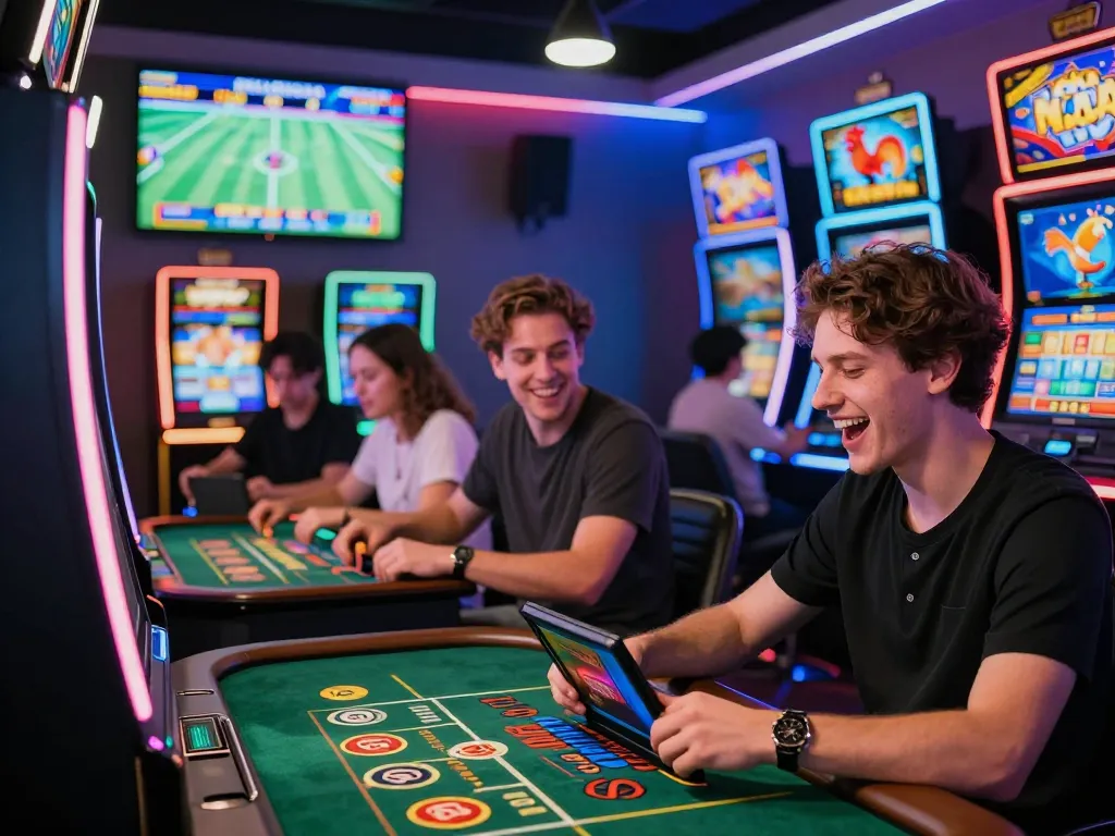 Players at 789win engaged in exciting online gambling activities, showcasing diverse games and an inviting atmosphere.