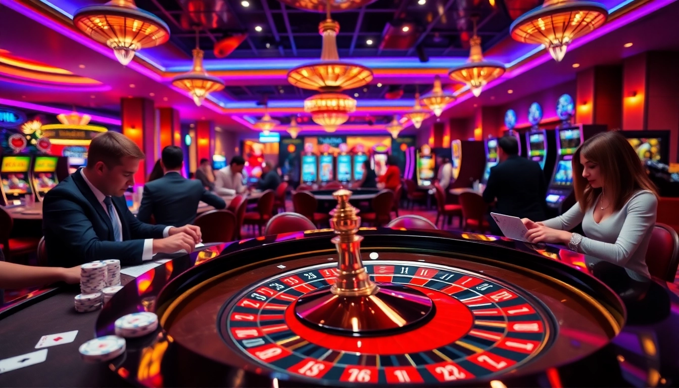 Casual players enjoying a roulette game at rr88 com casino, showcasing vibrant poker chips and excitement.