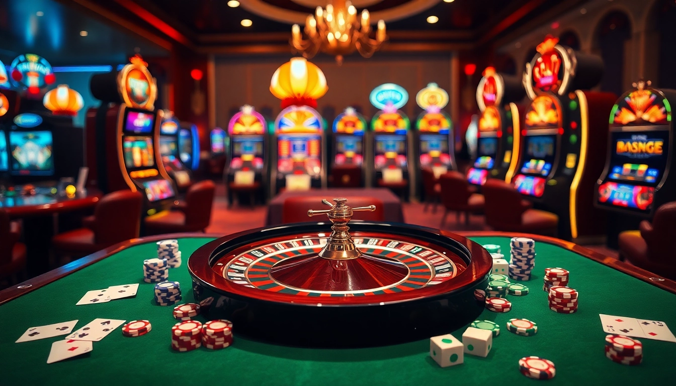 Experience the thrill of casino gaming and betting at 69vn.gb.net with vibrant roulette and poker scenes.