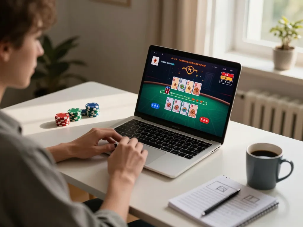 Player engaging in live dealer blackjack on fly88 platform with a cozy gaming setup