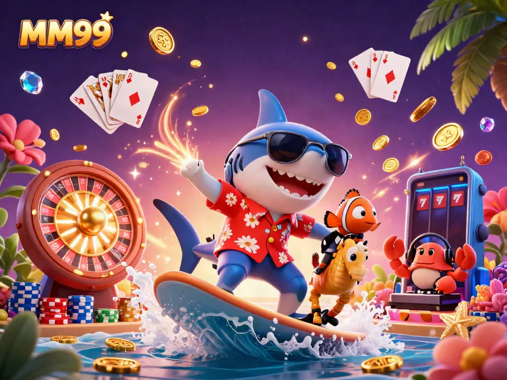 Experience thrilling gameplay at MM99 with a vibrant scene showcasing exciting casino elements and characters.