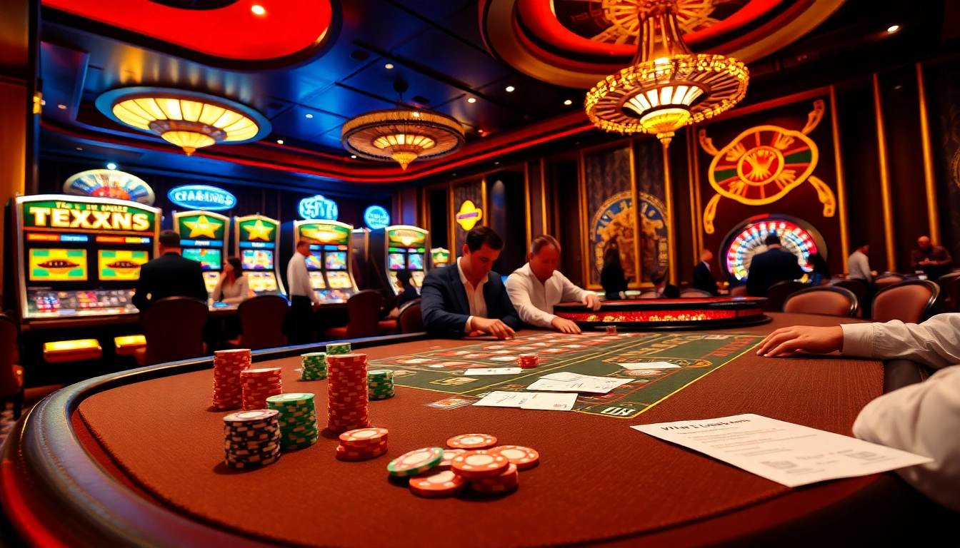 Engaged players at a prestigious poker table in a luxurious casino setting at https://s666hn.com/ showcasing exciting gameplay.