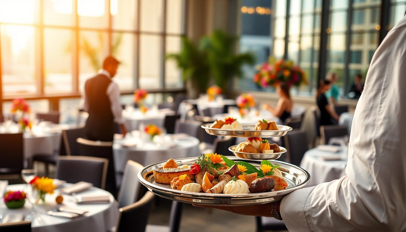 Cateringhirelondon offers an elegant catering event with gourmet dishes and vibrant décor.