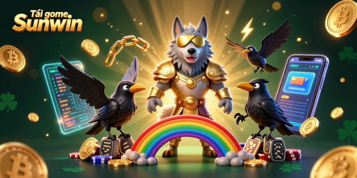 Tải game Sunwin with vibrant Norse mythology-inspired characters in casino-themed illustration highlighting excitement.