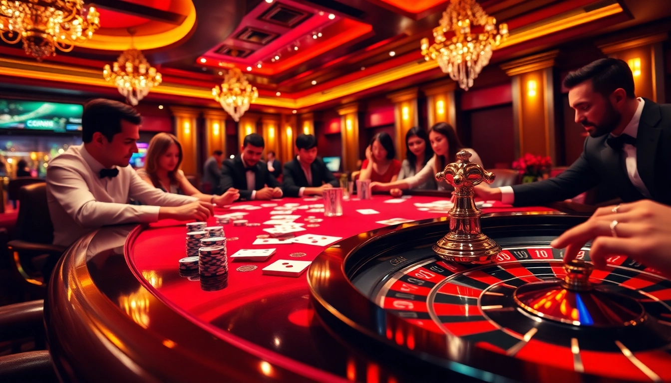 Experience the thrill of gaming at an Open88 casino table filled with excitement and high-stakes action.