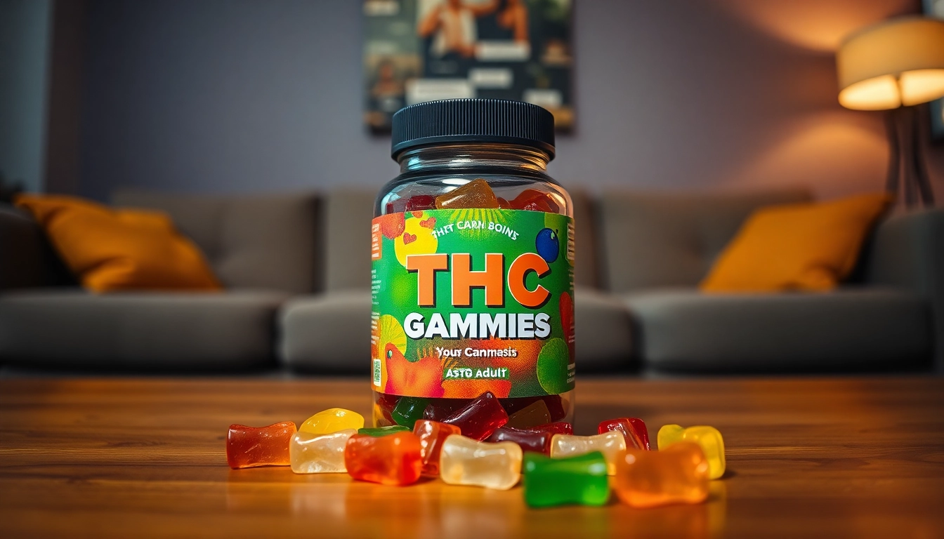 Experience the Strongest THC gummies London with vibrant, appealing colors and textures in an inviting setting.