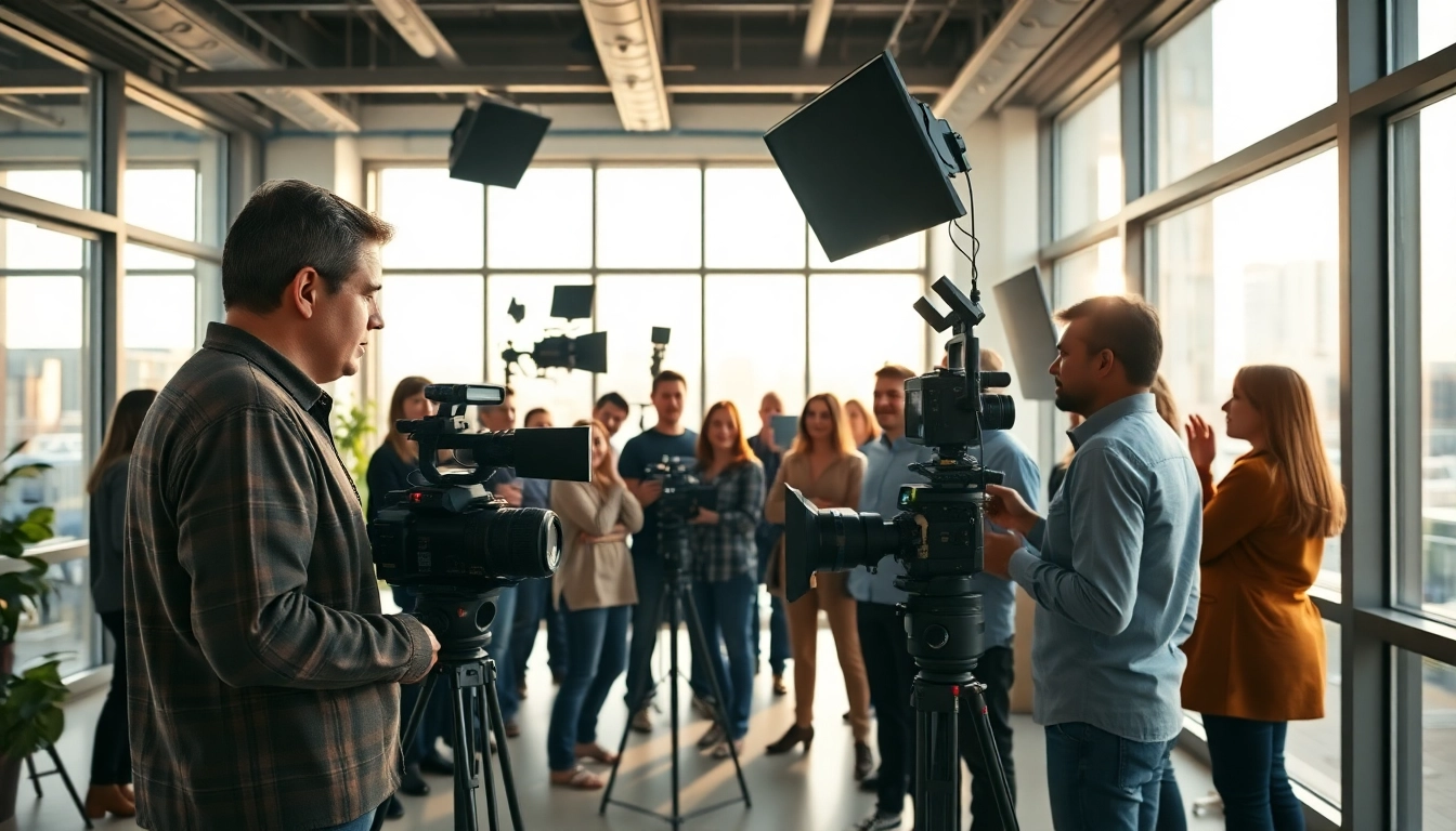 Dynamic corporate video production toronto showcasing a diverse team in a bright office.