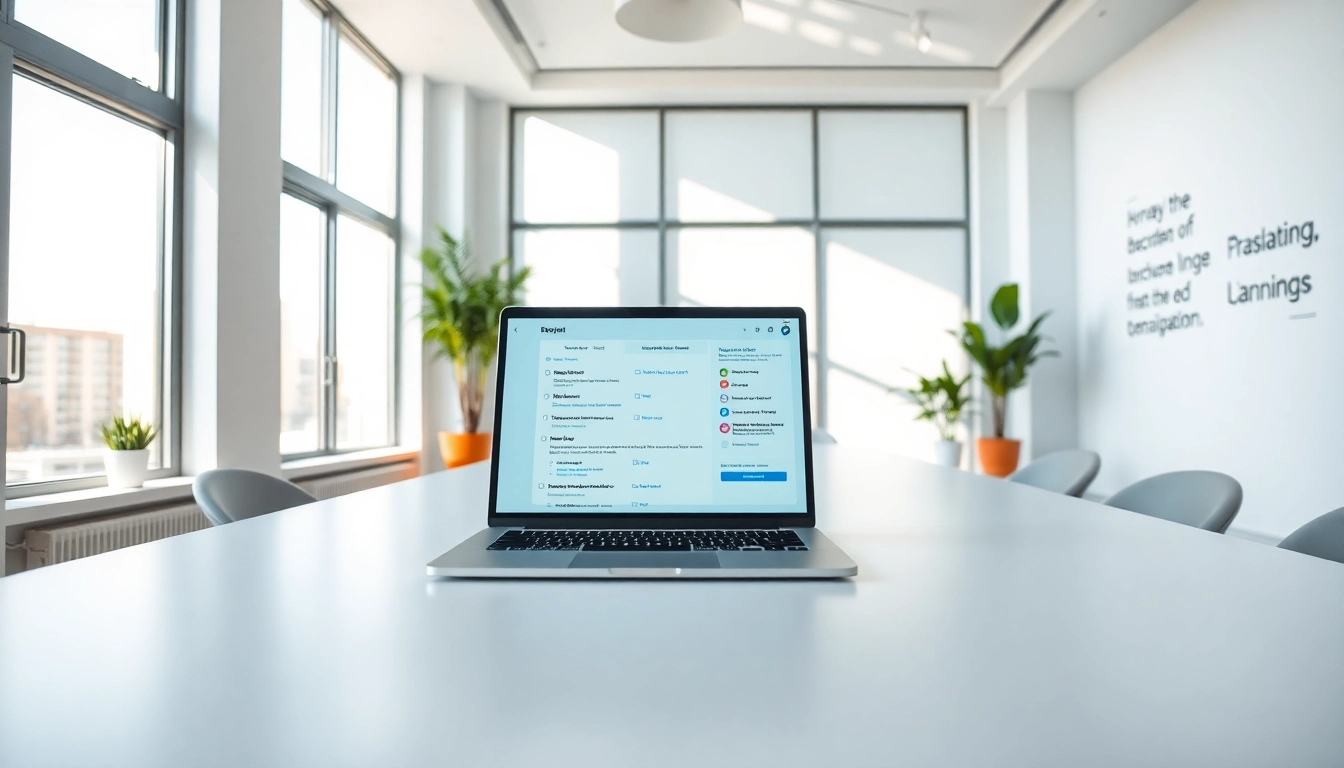 Modern workspace showcasing 有道 translation software on a laptop.