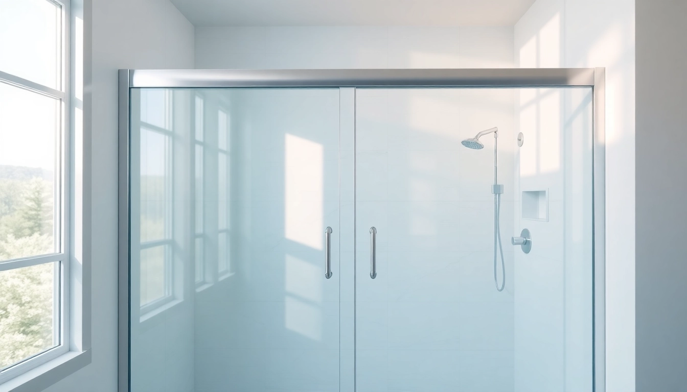 Stylish sliding shower doors enhancing a luxurious bathroom design with modern aesthetics.