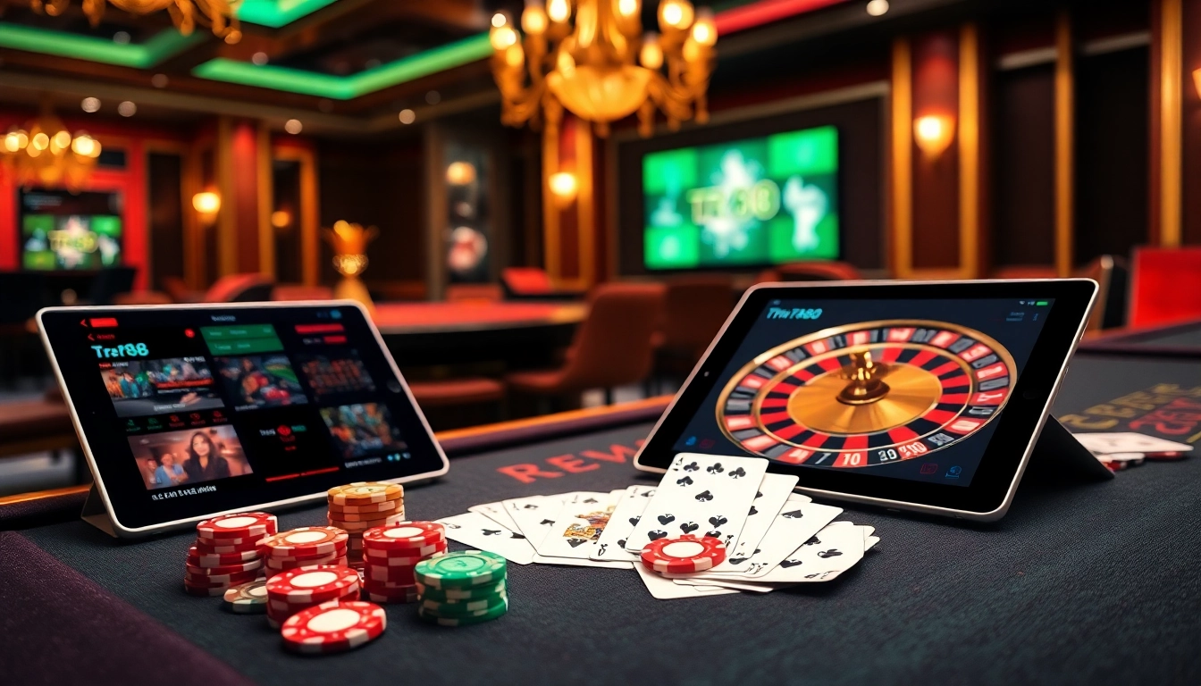 Experience a thrilling game at TR88 with colorful chips and a dynamic roulette wheel.