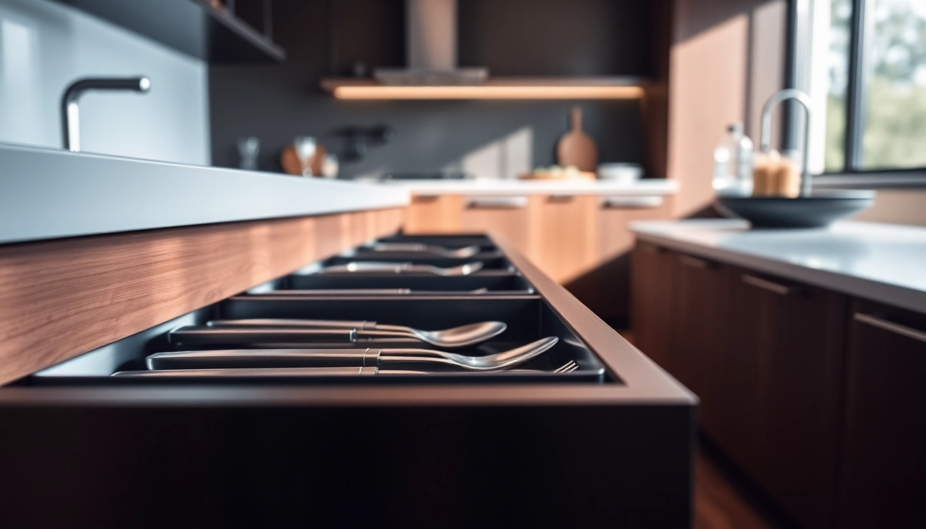 Showcase of Double Wall Drawer System highlighting its sleek design and functionality in a modern kitchen.
