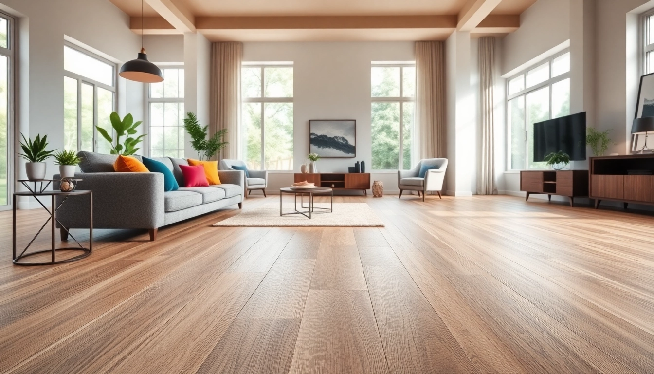 Enhance your space with luxury vinyl plank flooring in a modern living room atmosphere.