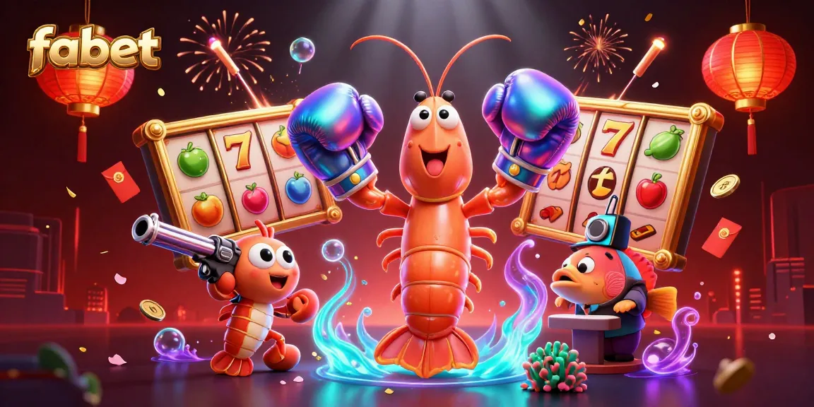 Fabet's exciting slot game scene, featuring vibrant characters and casino elements.