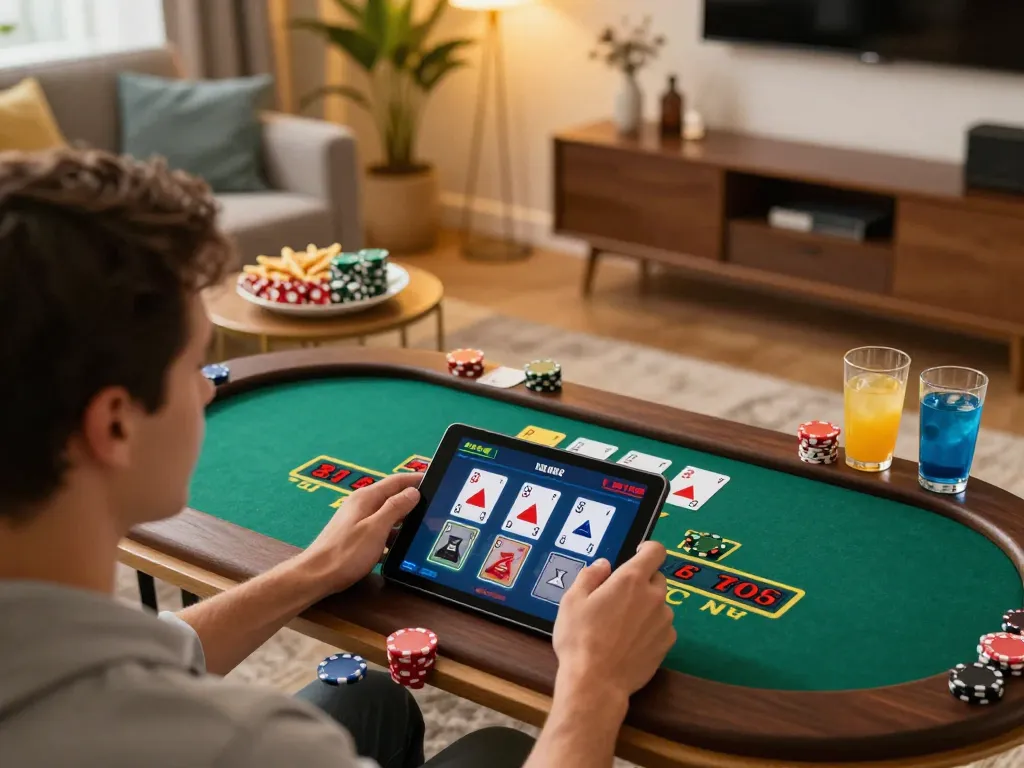 Experience exhilarating online gaming with pucuk138 as player engages at home