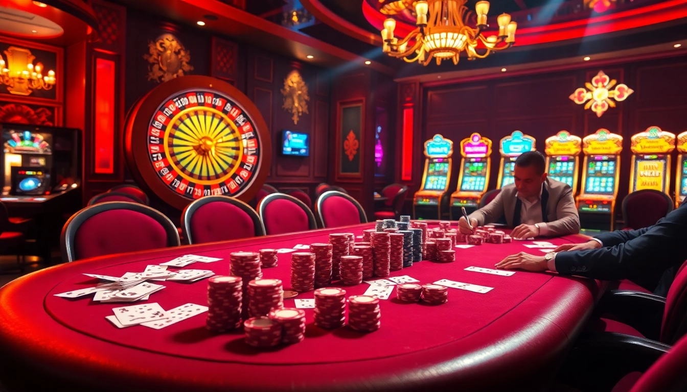 Experience the thrill of gaming at https://33win5.it.com/ with poker players at a luxurious table.