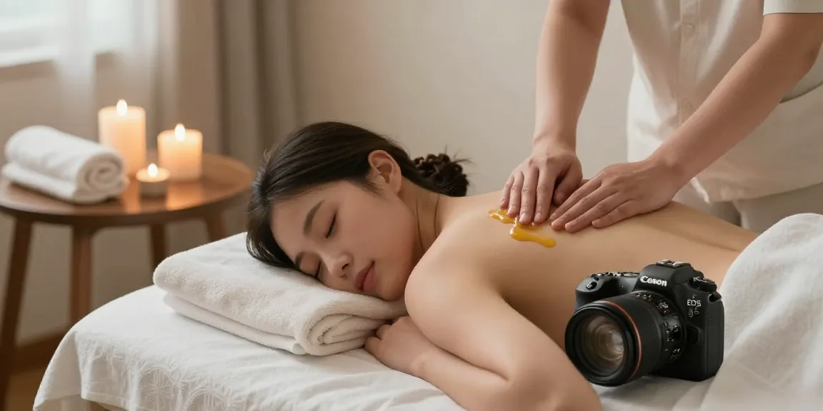 Experience a restorative 왕십리출장마사지 treatment in a serene home setting, showcasing relaxation elements.