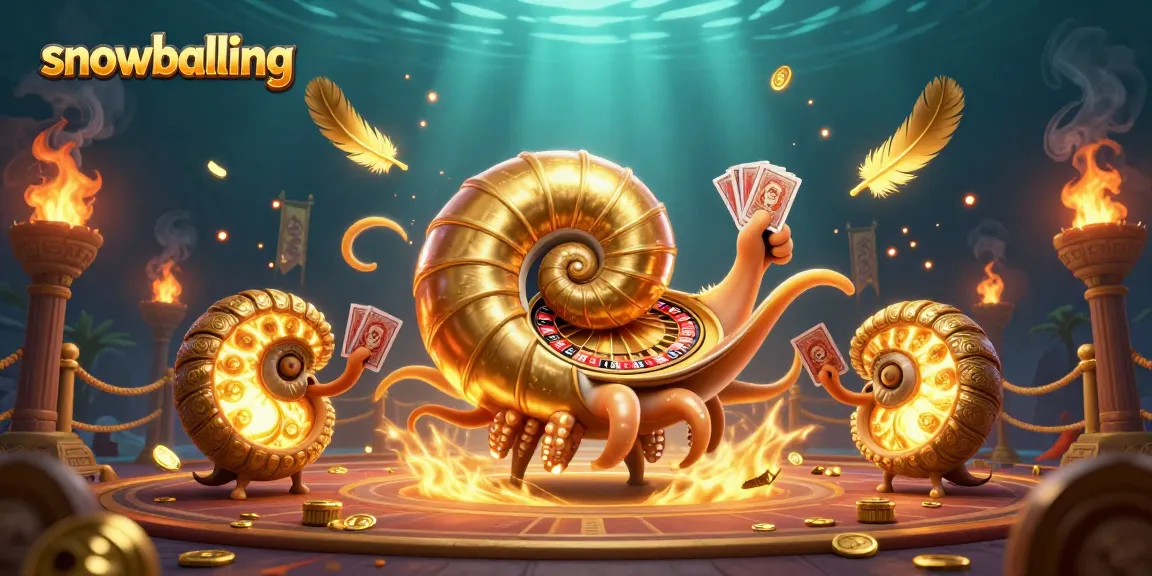 Engage in snowballing fun with ancient nautilus roulette and card games in vibrant 3D.