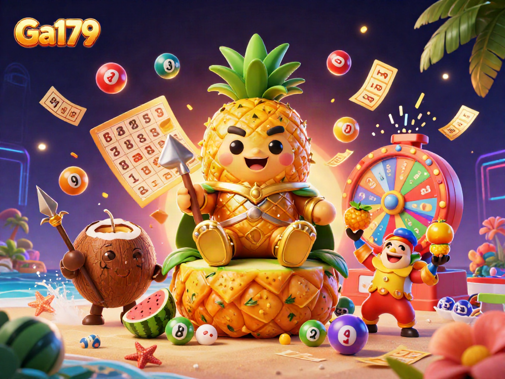 Engage in thrilling lottery action at Ga179 with a vibrant casino scene featuring dynamic game elements.