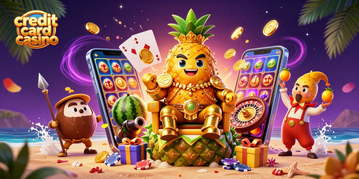 Engage in thrilling gameplay at a vibrant credit card casino with colorful characters and dynamic elements.