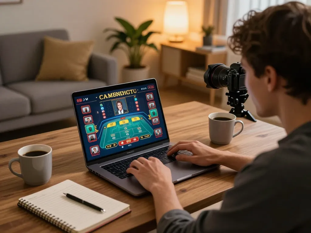Experience thrilling gameplay at SV66 with a vibrant online gaming setup and enthusiastic player.