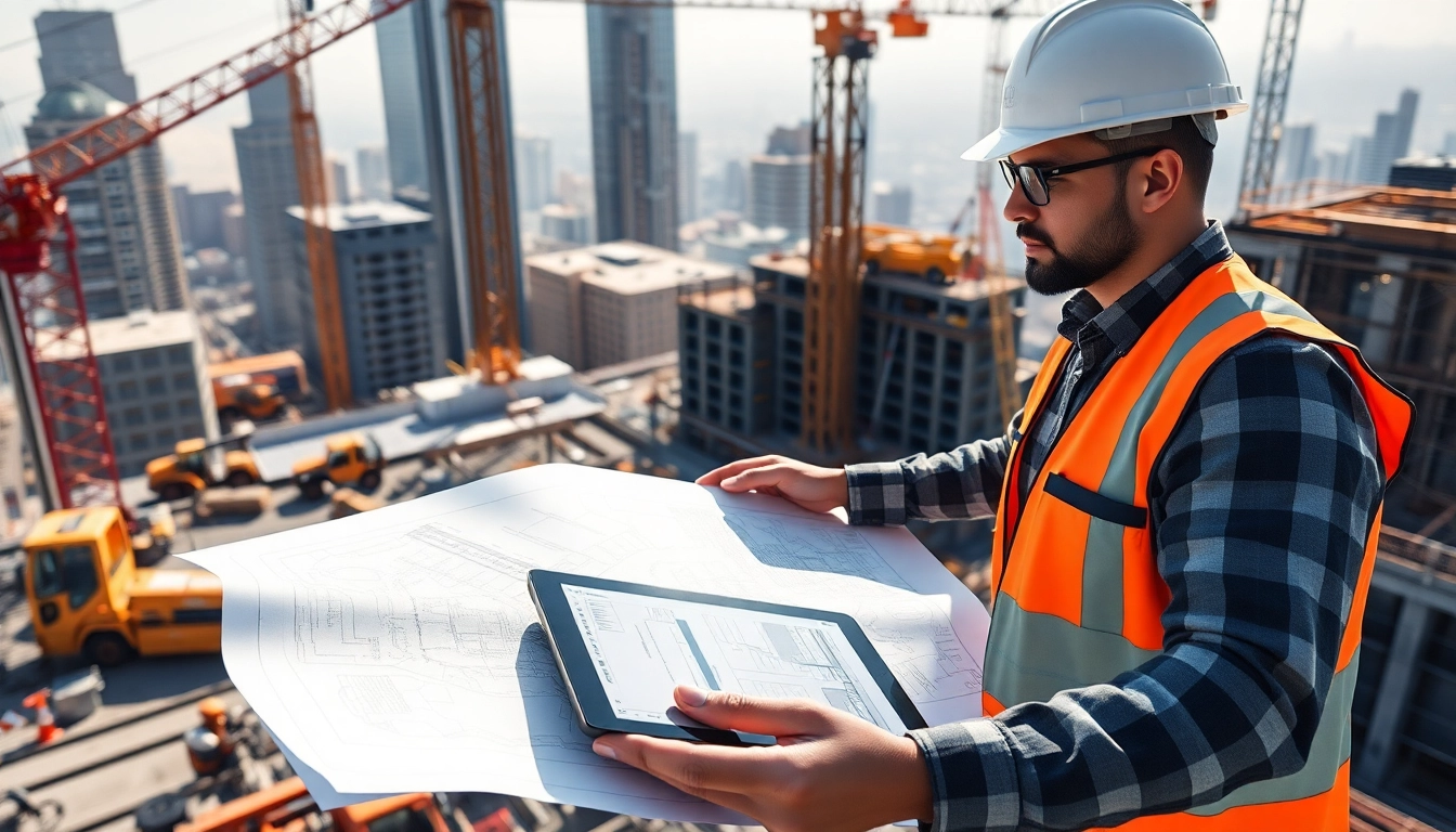 Manhattan Construction Manager overseeing construction activities with focus on efficiency and teamwork.