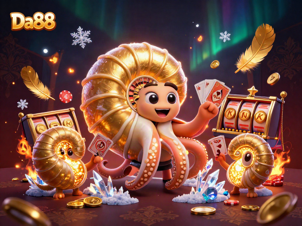 Join the excitement of Da88's casino realm where giant nautilus turns into a roulette wheel.