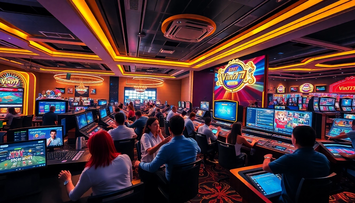 Experience Vin777's thrilling online gaming world with dynamic atmosphere and engaging betting activities.