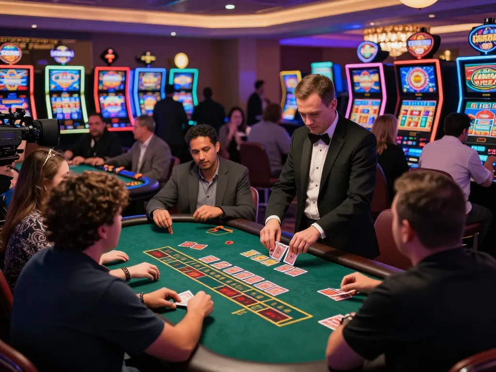 Exciting blackjack gameplay at a casino showcasing strategic bets with tr88 prominent