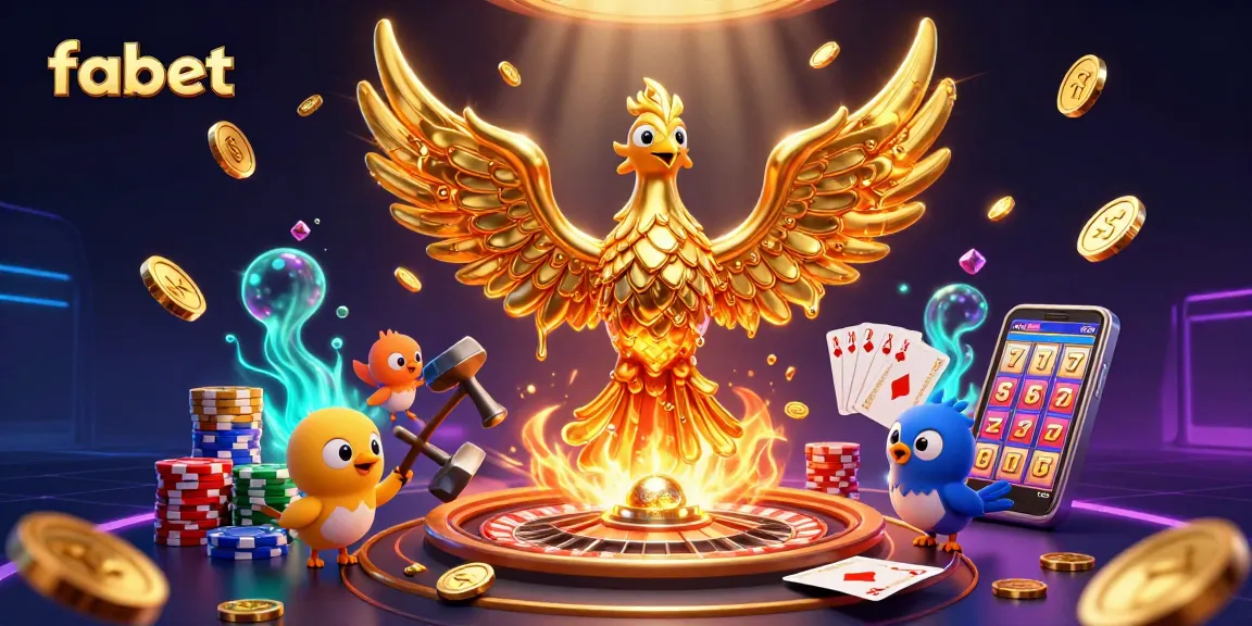 Experience fabet's thrilling gaming scene with golden phoenix and dynamic casino elements.