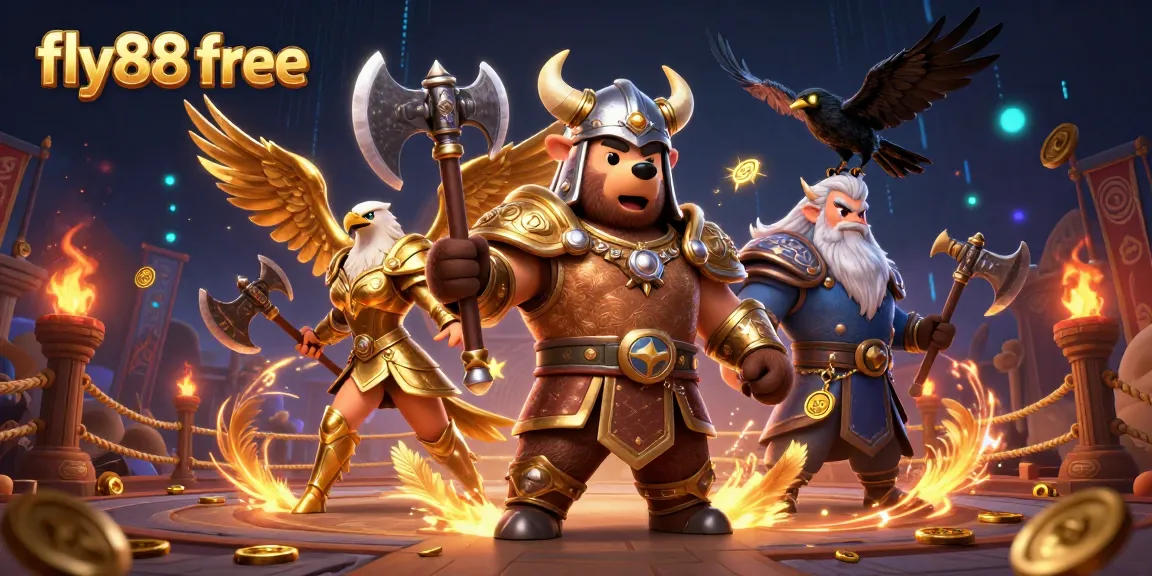 Engage in thrilling gameplay with fly88 free, showcasing dynamic casino elements and characters.
